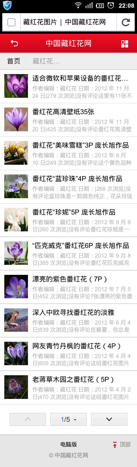 中国藏红花网手机版 栏目页面